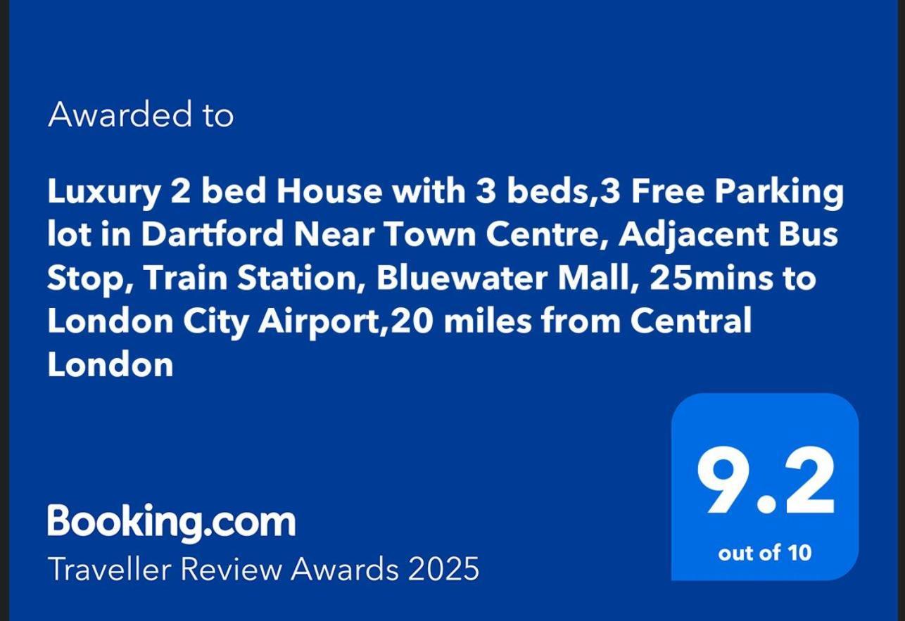 Luxury 2 Bed House With 3 Beds,3 Free Parking Lot In Dartford Near Town Centre, Adjacent Bus Stop, Train Station, Bluewater Mall, 25Mins To London City Airport,20 Miles From Central London Экстерьер фото